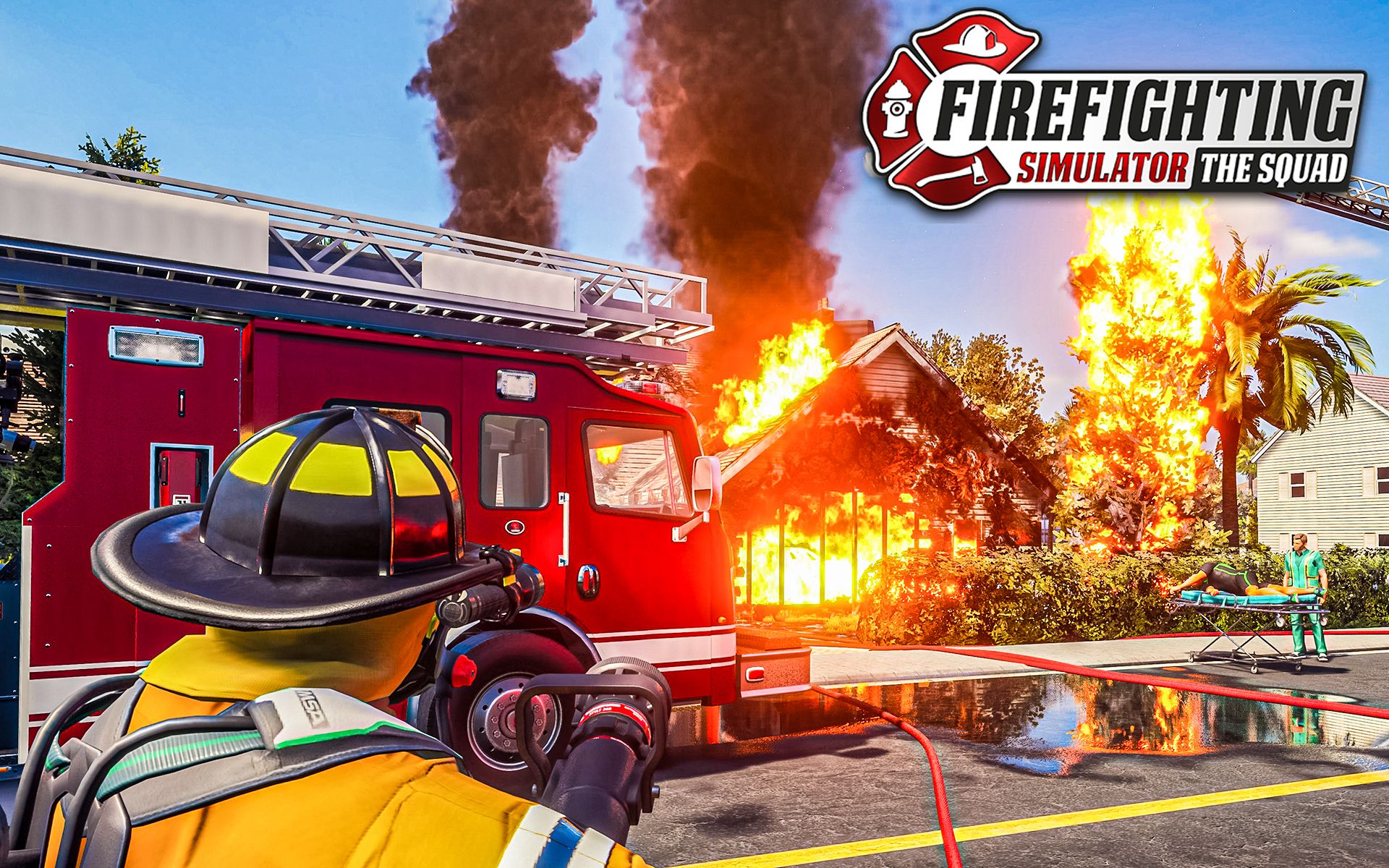 模拟消防英豪 #1：新游戏试玩 乘上罗森鲍尔消防车去灭火 | Firefighting Simulator - The Squad | 4K60