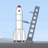 火箭发射Big Construction - space rocket. Cartoons for kids.