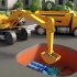 迷你挖掘机、翻斗卡车、钻井机修复马路，工程车动画片
