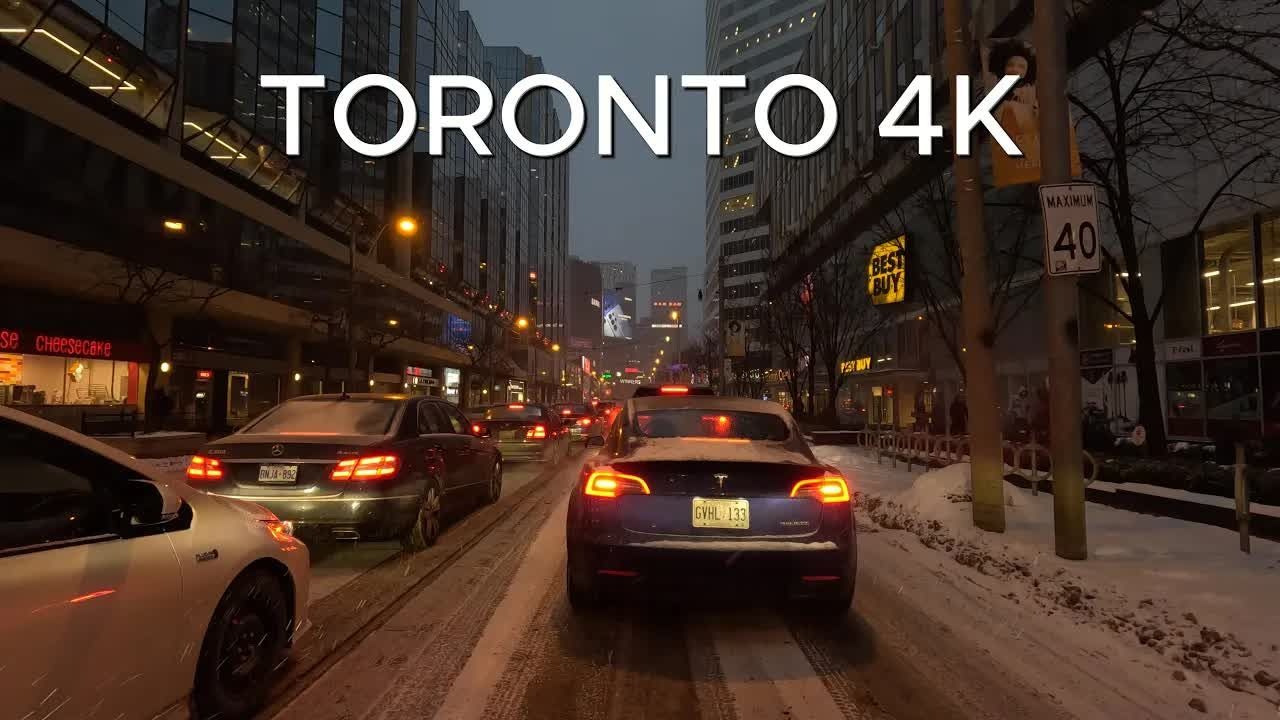 【4K 60FPS】暴风雪前夕驾驶在加拿大多伦多市（2025.2）