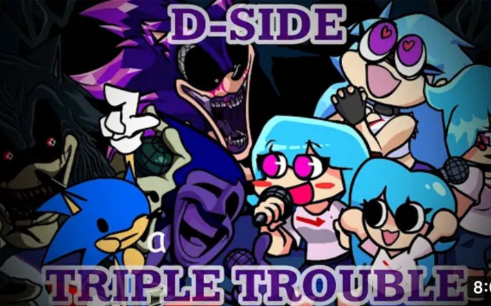 Triple Trouble (D-Side) But Exe's Vs Sky's (三重麻烦 D-Side Cover) - FNF COVER