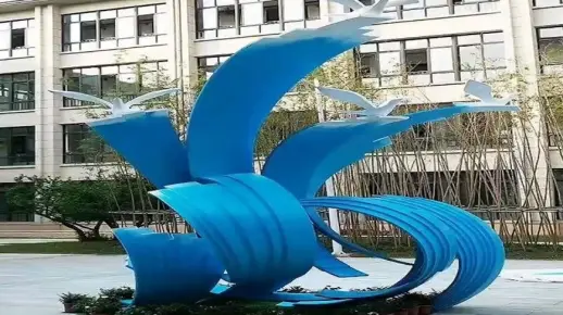 不锈钢雕塑厂家定制浙江大型异形不锈钢面板的抛光细节—江苏天筑