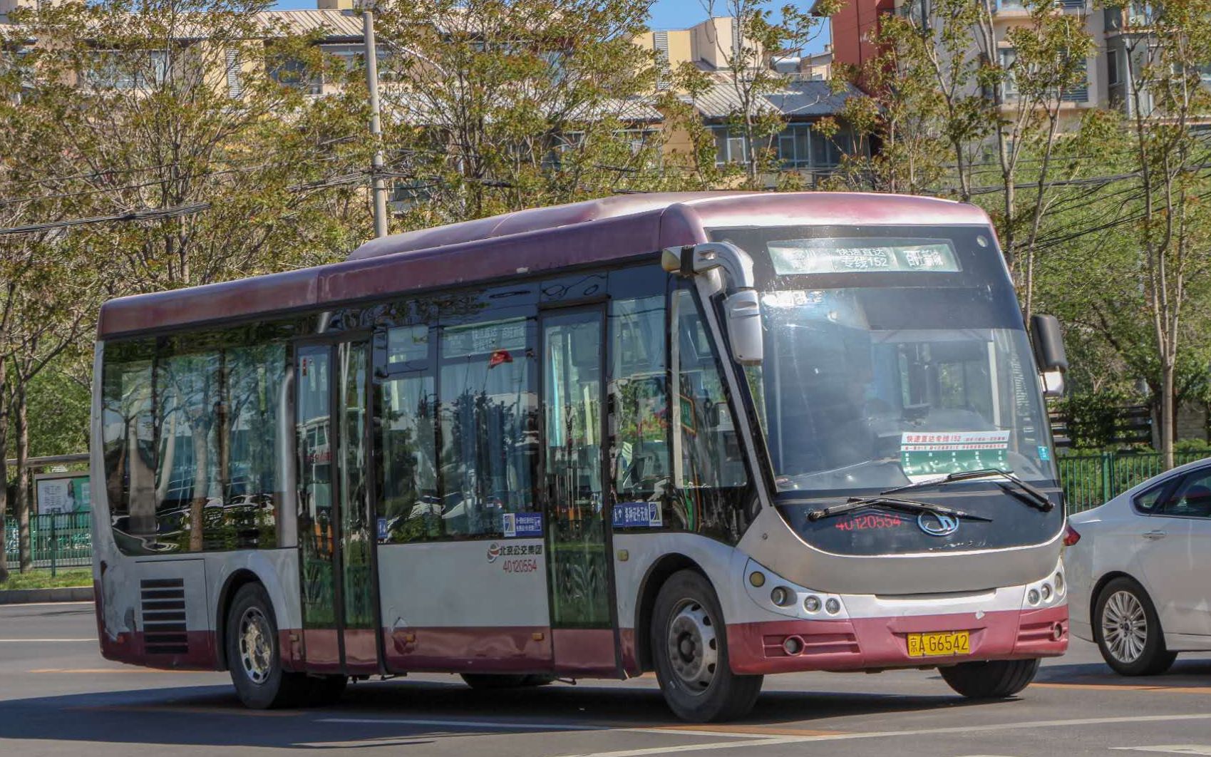 北京公交快速直达专线152路bk6100n运行视频②