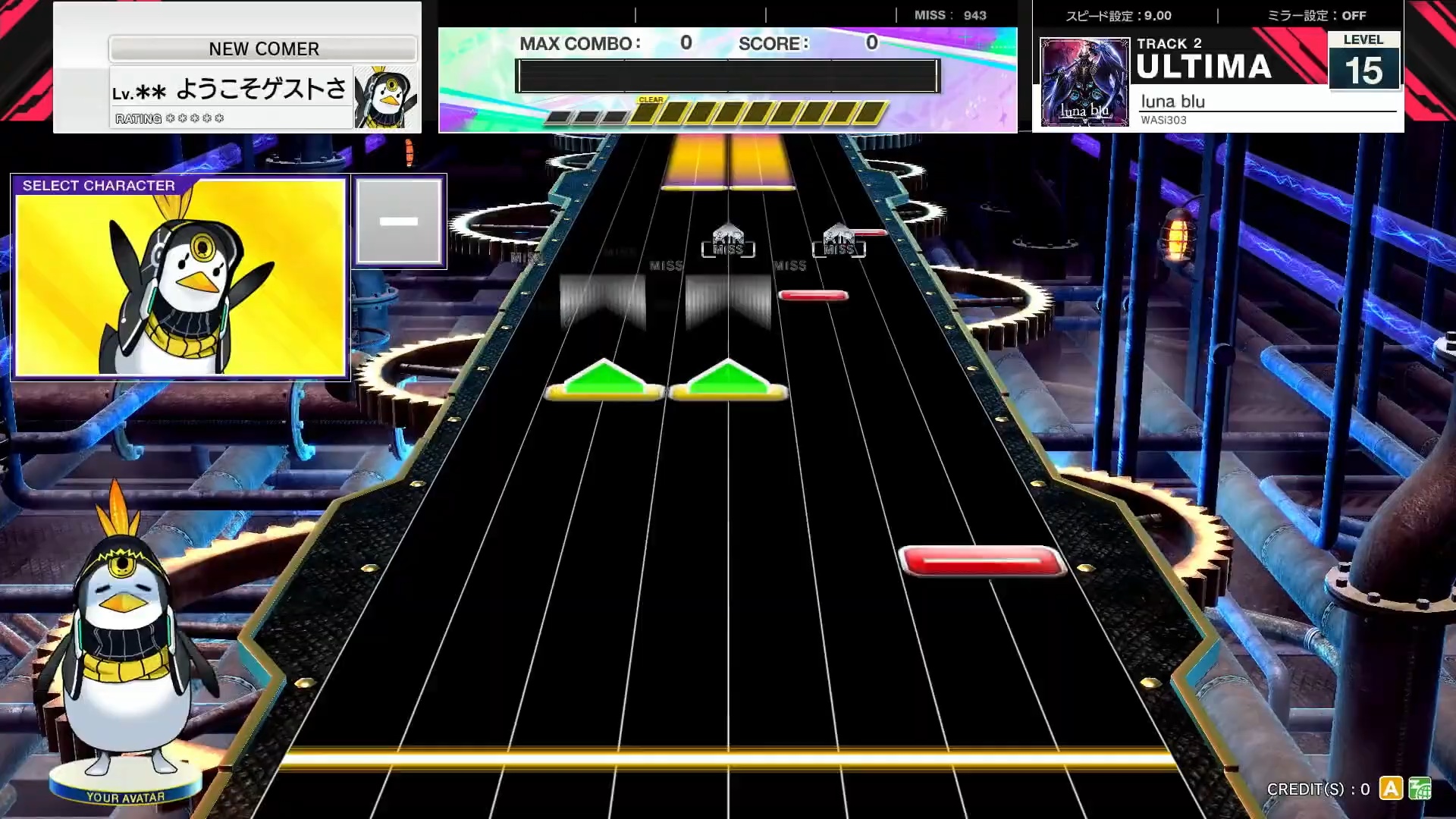 【CHUNITHM/中二节奏】谱面确认 luna blu [ULTIMA 15] (流速9.0)