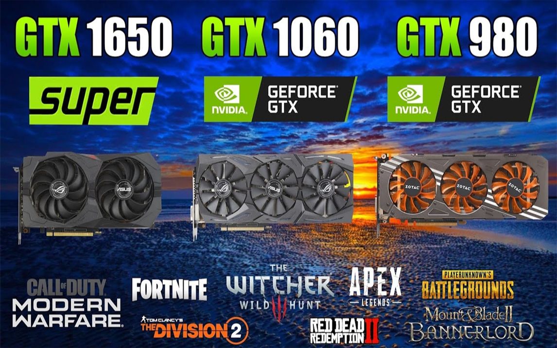 GTX 1650 Super vs GTX 1060 6G vs GTX 980 显卡游戏性能测试对比（1080P分辨率，CPU为i99900KS）_哔哩哔哩_bilibili