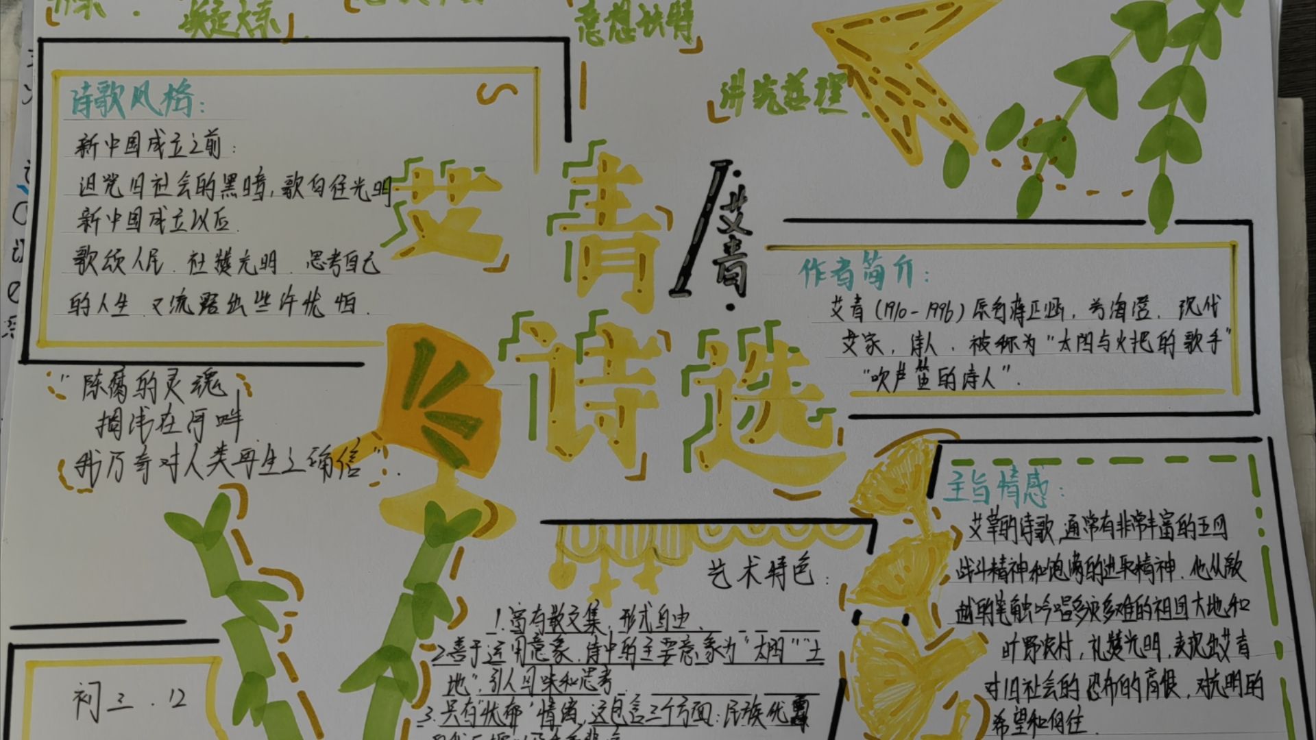 我在初三当老师｜名著思维导图｜《艾青诗选》《水浒传》