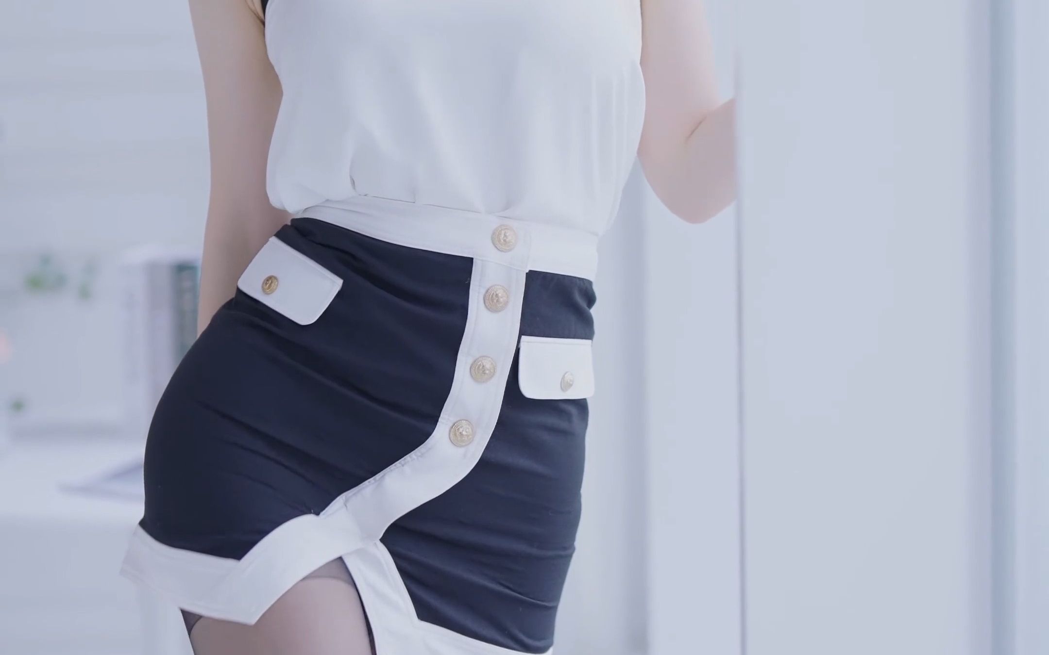 Miss KYUL's Wrap Skirt Black Silk Outfit