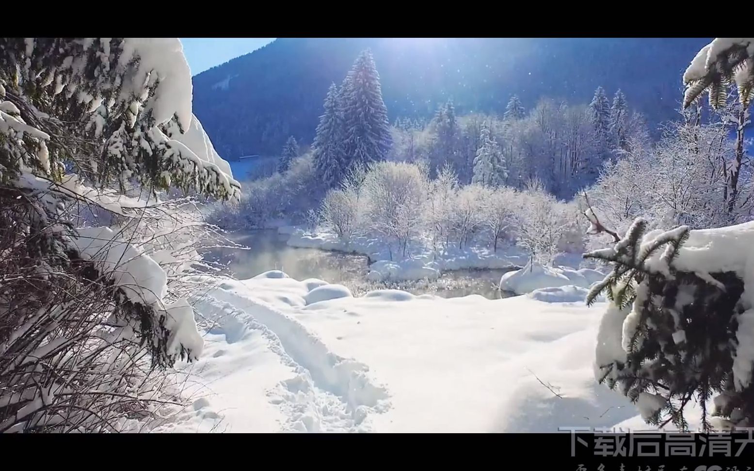 s157 实拍高山雪景白雪皑皑大自然四季变换震撼美景视频 开场视频