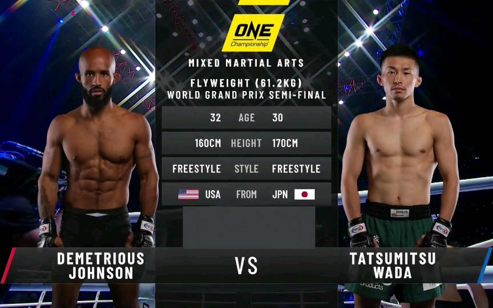 ONE 马尼拉 :“大力鼠”约翰逊(Demetrious Johnson) VS “清道夫”和田龙光(Tatsumitsu Wada) [1080P]