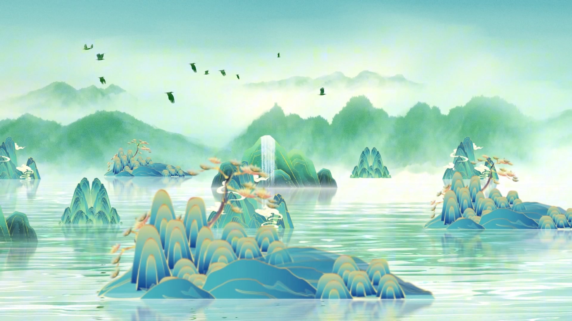 《弥渡山歌》歌曲舞台背景视频背景高清素材