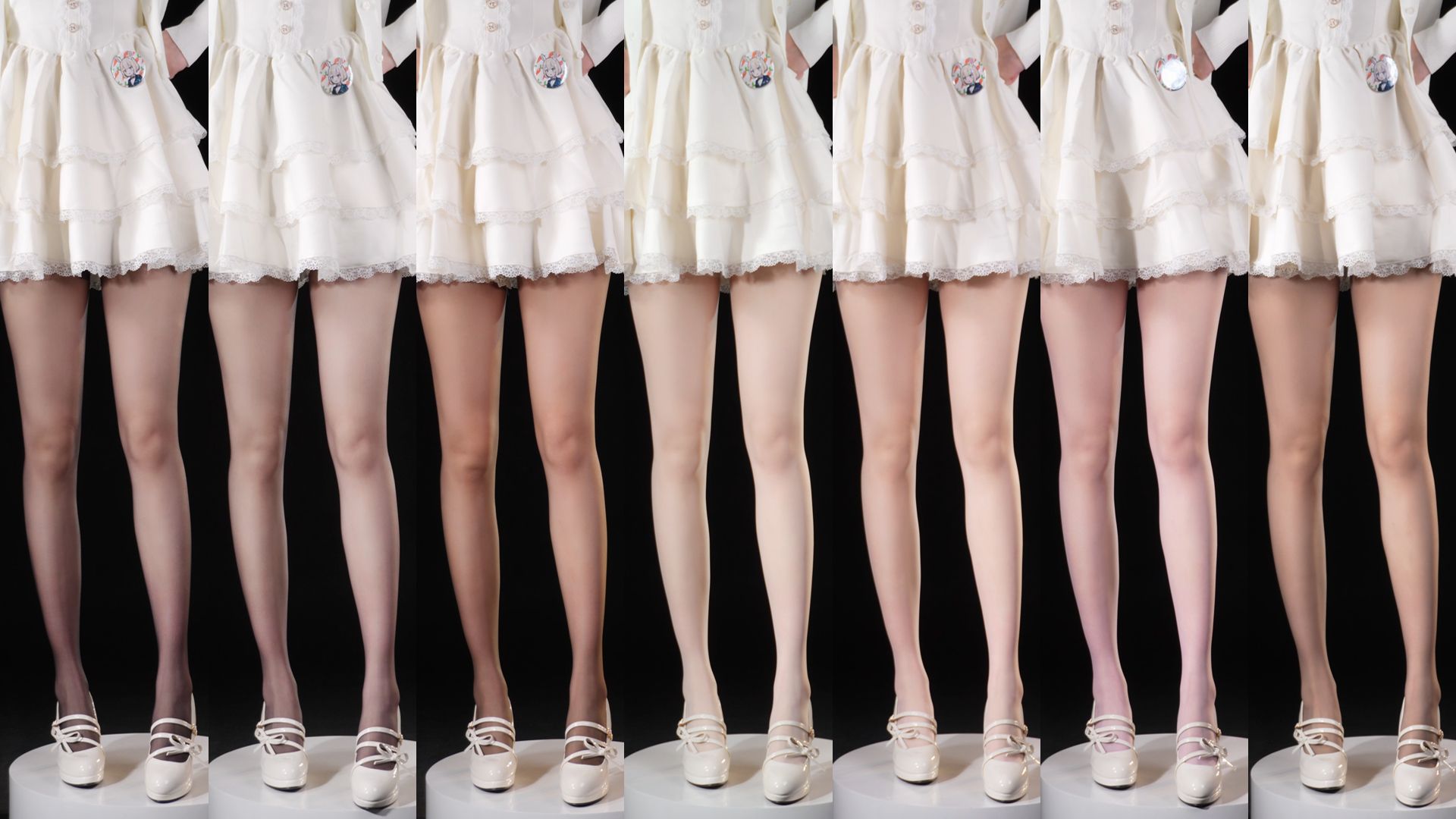 不同颜色美肤袜试穿效果对比【蹦蹦】