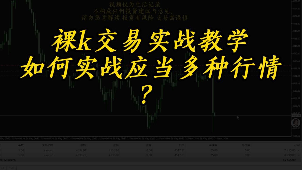 裸k交易实战教学-如何实战应对多种行情