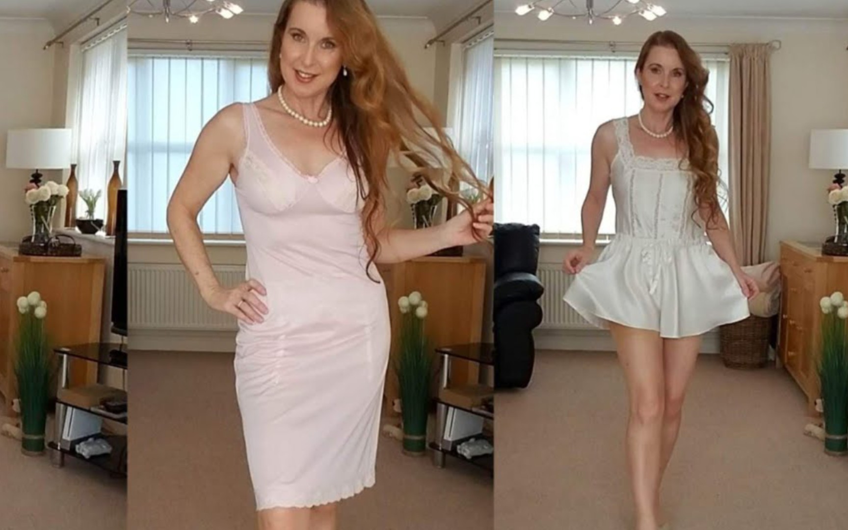 Old Auntie's Newest Date Silk Nightgown Try-On Shares
