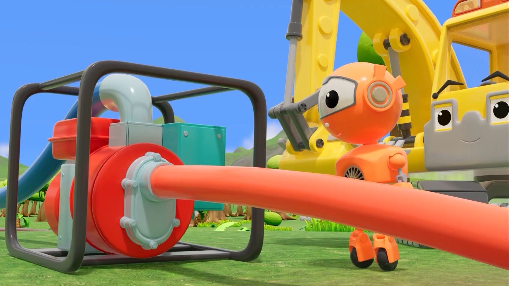 运输车装满泥沙，准备拉走 早教 益智 益智 育儿 儿童动画