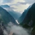 航拍虎跳峡 垂直高差将近4000米的峡谷