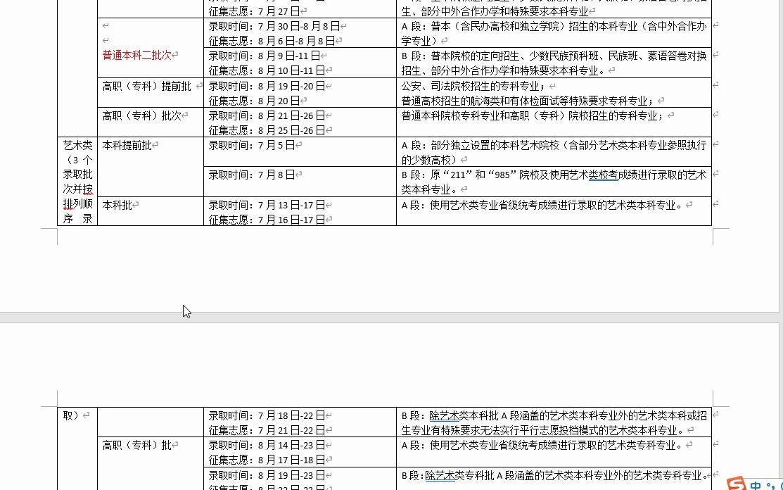 黑龙江省2021年高考志愿各批次录取日程安排
