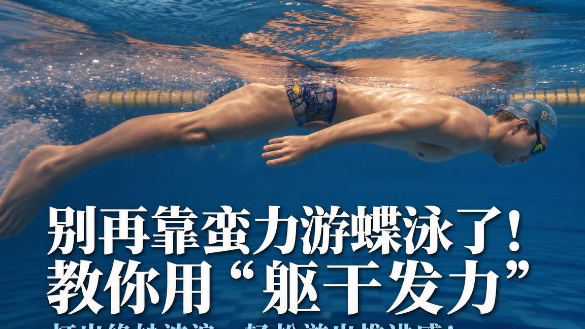 别再靠蛮力游蝶泳了！教你用“躯干发力”打出绝妙波浪