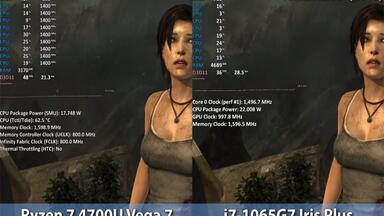 Vega 7 + <em class="keyword">R7</em> <em class="keyword">4700U</em> vs Iris Plus G7 + i7-1065G7   笔记本移动端游戏性能测试对比（1080P分辨率） 60帧视频