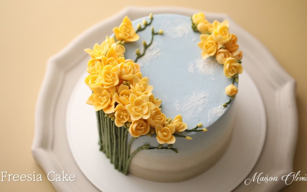【Beautiful Cake】奶油霜蛋糕之小苍兰蛋糕‖Freesia Cake