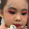 青花瓷彩绘妆，儿童面部彩绘，学会这款，你也可以画咯
