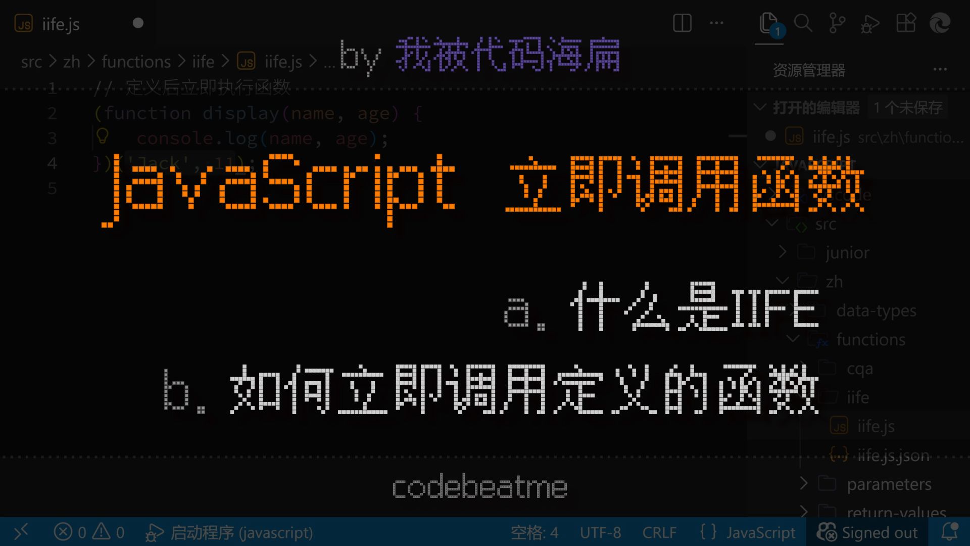 JavaScript 立即调用定义的函数，以及 IIFE 是什么｜JS 教程