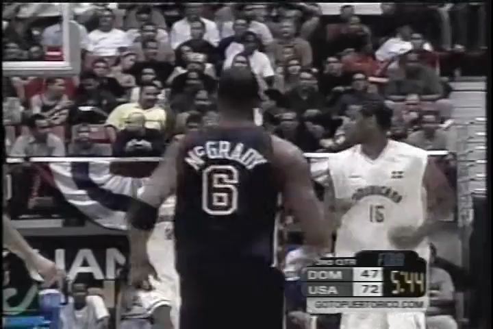 [2003-08-21] 美洲杯篮球赛 美国vs.多米尼加 麦迪17分1助1帽1断 全场精华剪辑