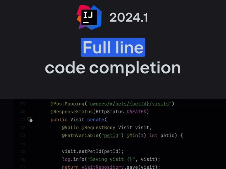 IDEA 2024.1 新功能：整行代码自动完成
