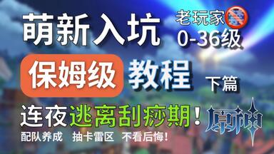 【<em class="keyword">原神</em>】新手保姆级攻略下篇 萌新配队逃离刮痧手册 0-36级 替你踩雷 细到发指！