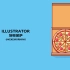 Ai Illustrator 手绘板绘培根披萨饼pizza 矢量图案插画教程教学海报