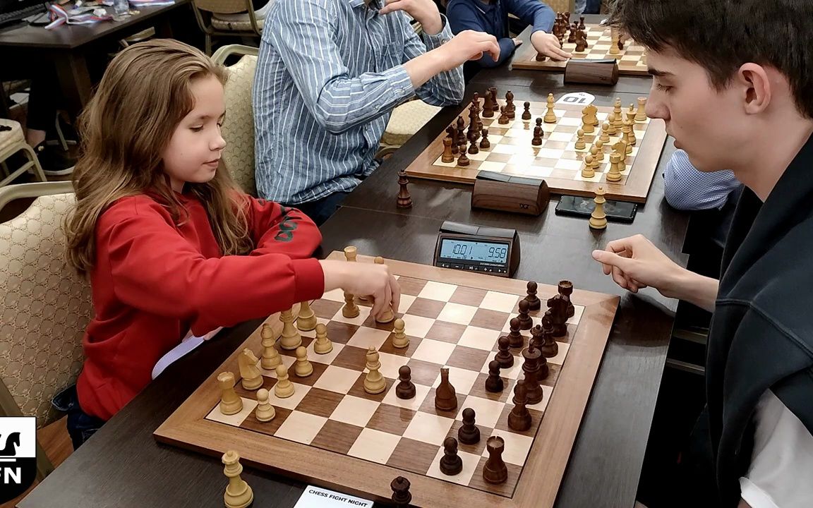 【国际象棋】A.巴赫玛托娃（1333）vs A.马拉霍夫（1000）。国际象棋格斗之夜。