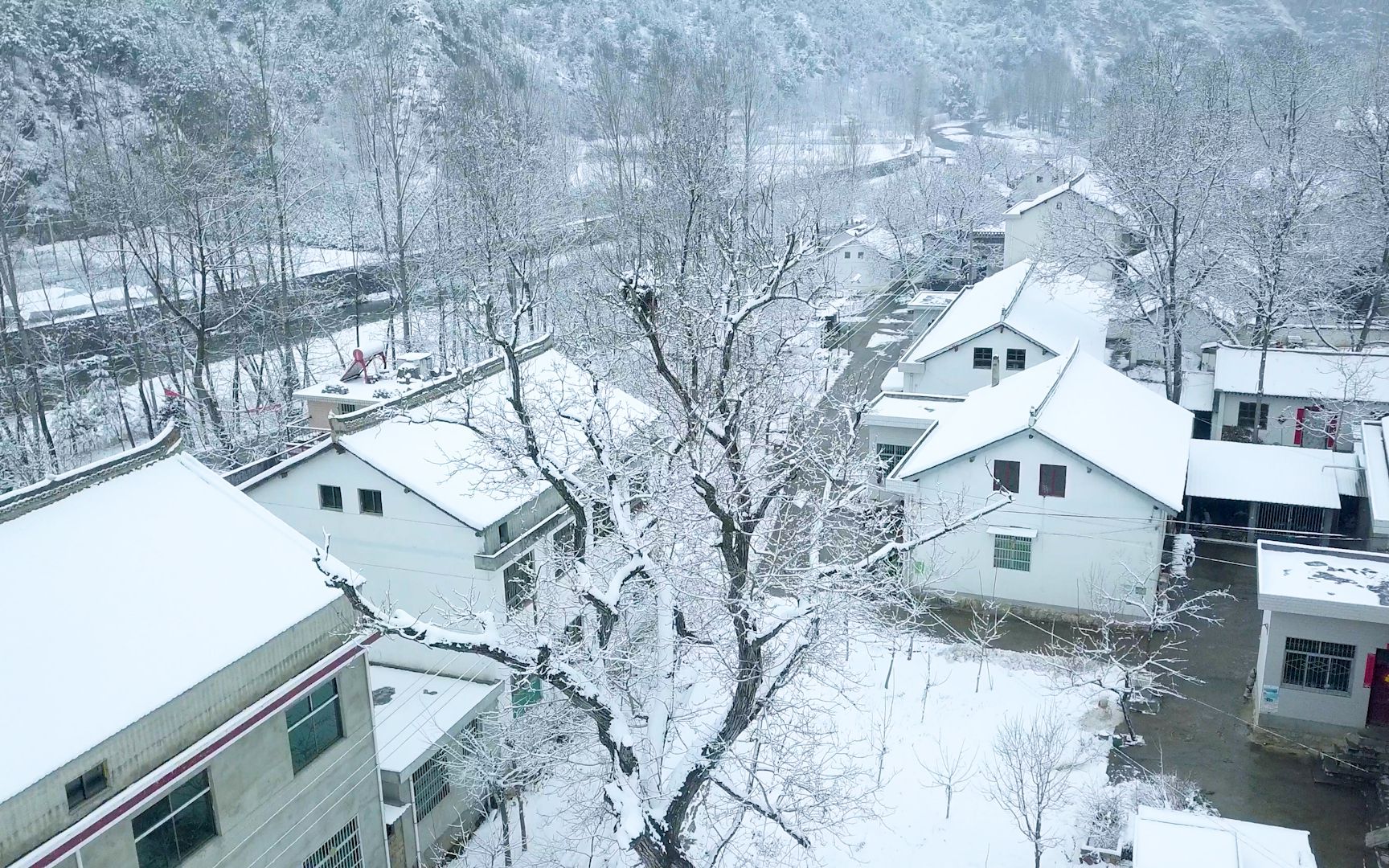 大雪中的村庄图片,村庄雪景图片,被大雪覆盖的农村村庄_大山谷图库