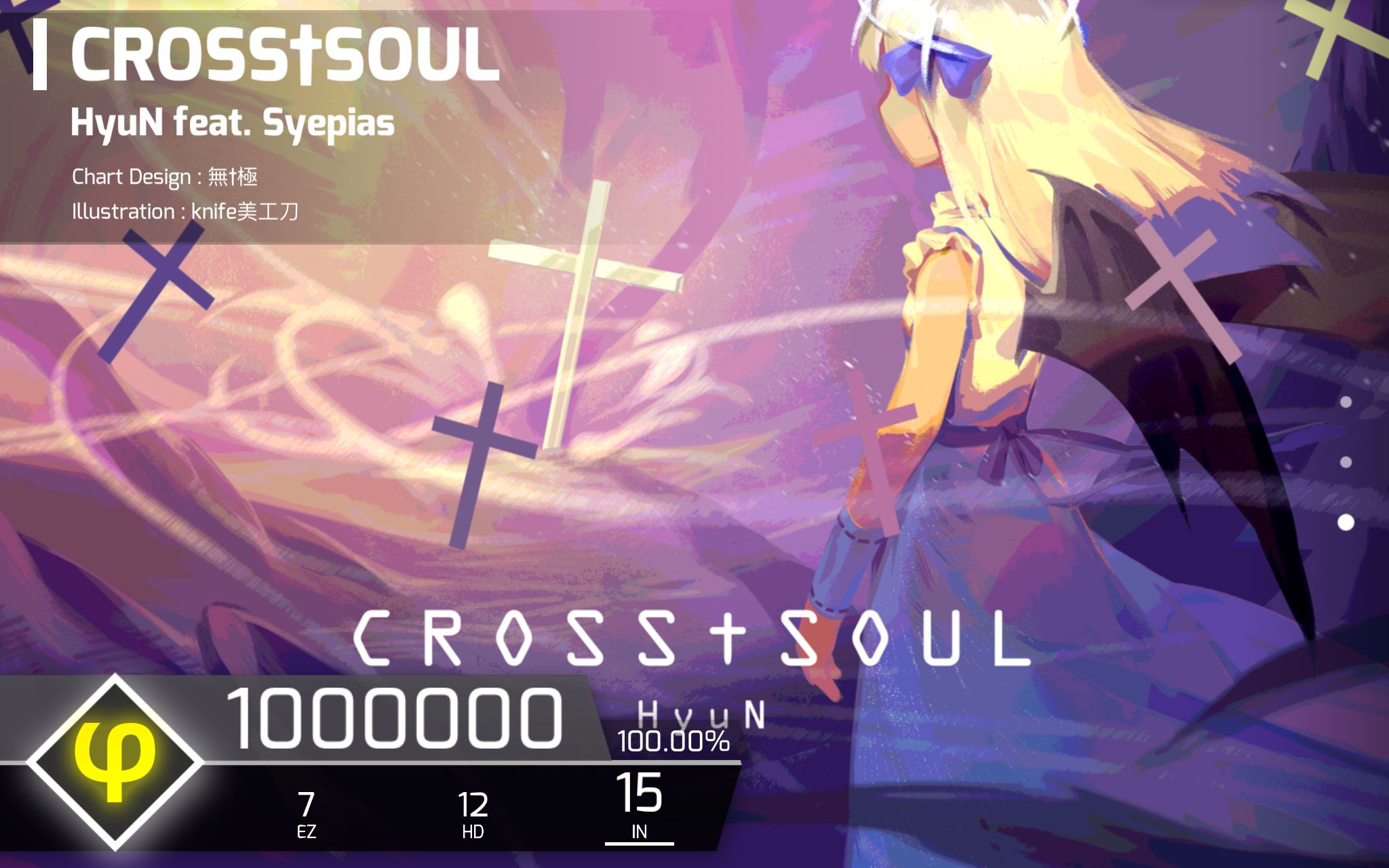 [phigros] Cross†soul In Lv 15 φ Rank 哔哩哔哩 Bilibili