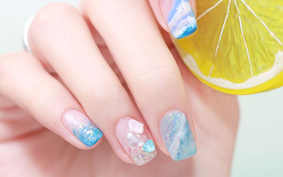 Candy Moyo 夏日海洋晕染美甲 哔哩哔哩 つロ干杯 Bilibili