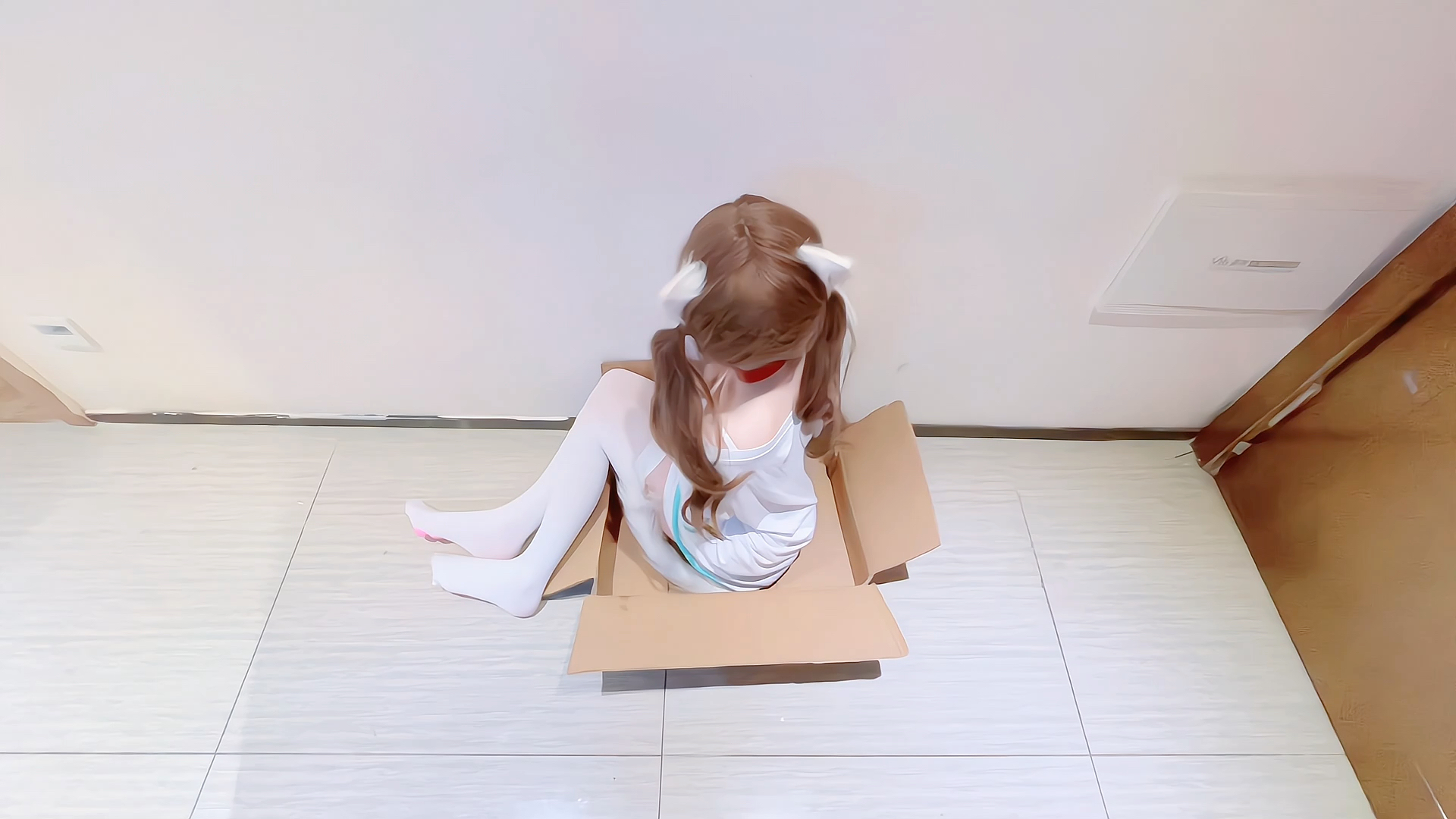 There's a cat in the house.