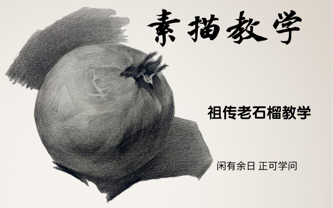 素描新手联盟素描小课堂小石榴的教学