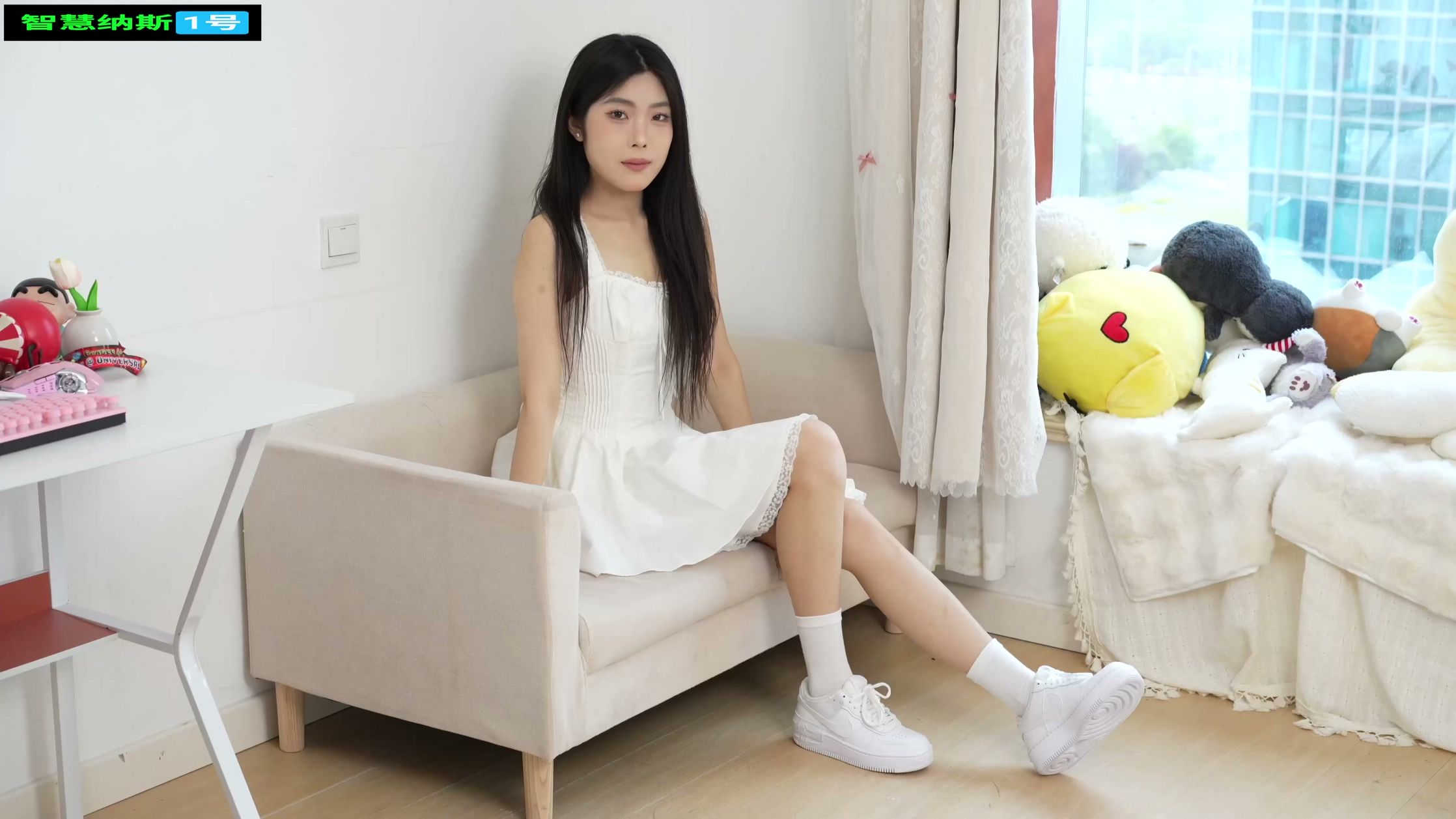 4K 美美学姐白棉袜板鞋连衣裙初夏OOTD剪辑版