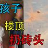 两熊孩子楼顶上扔砖头被抓 家长：又没砸到人