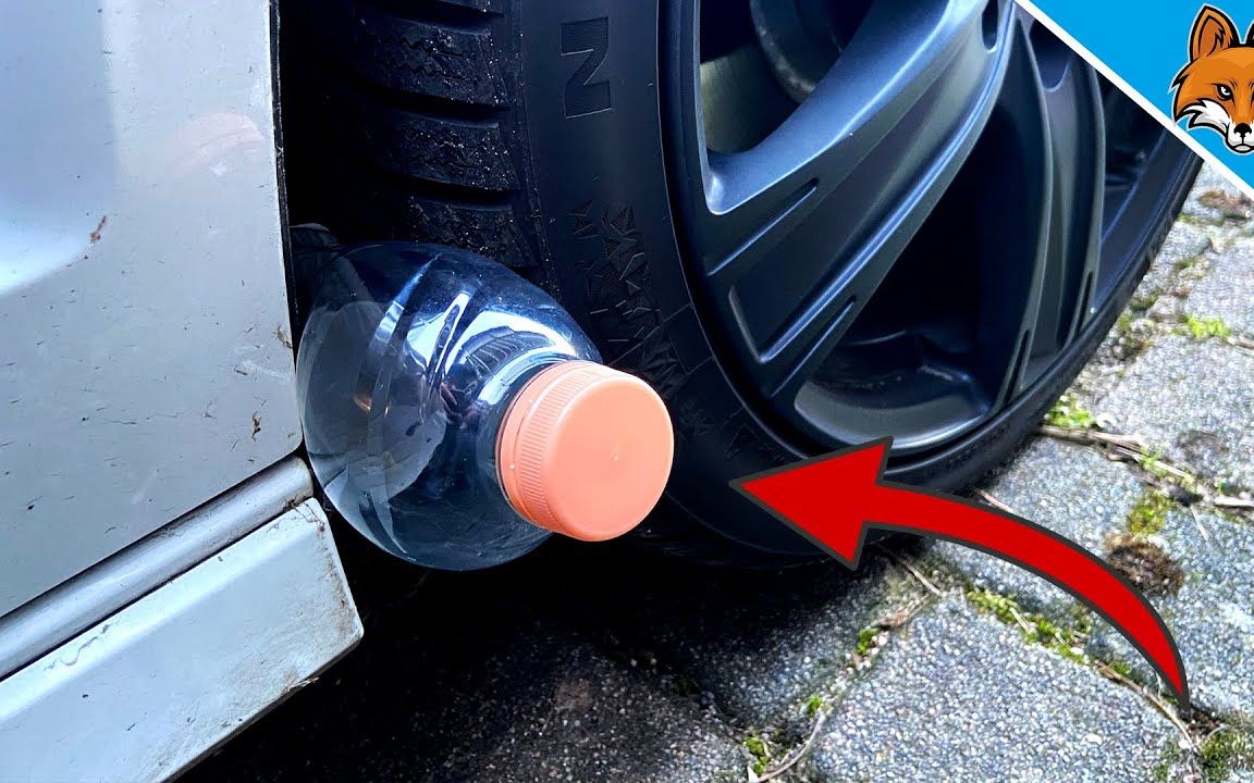 如果有人把塑料瓶放在轮胎上，马上报警🤯💥
