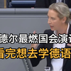 魏德尔最燃国会演讲 看完想去学德语