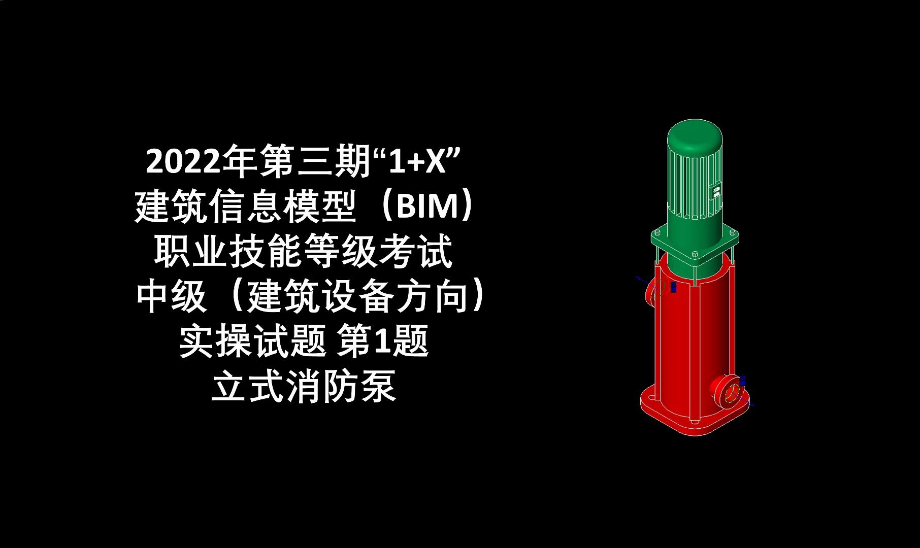 2022年第3期“1+X”BIM中级设备第1题立式消防泵