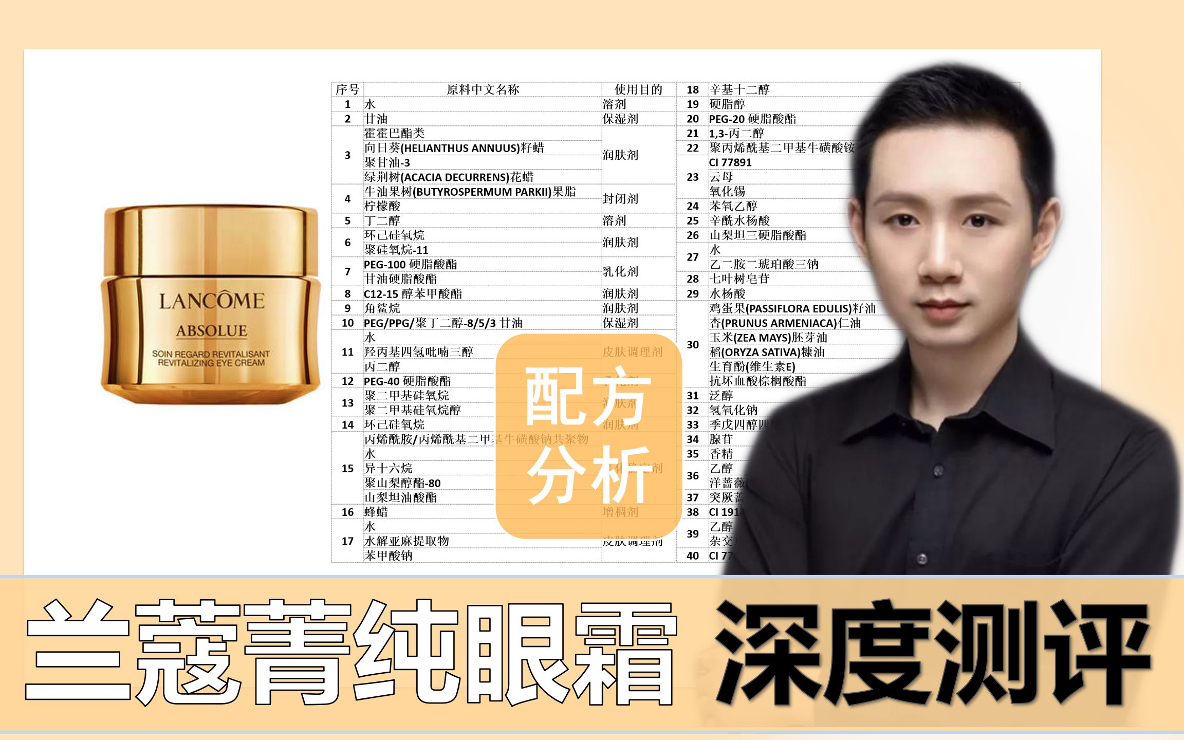 【配方分析】兰蔻菁纯眼霜 深度测评