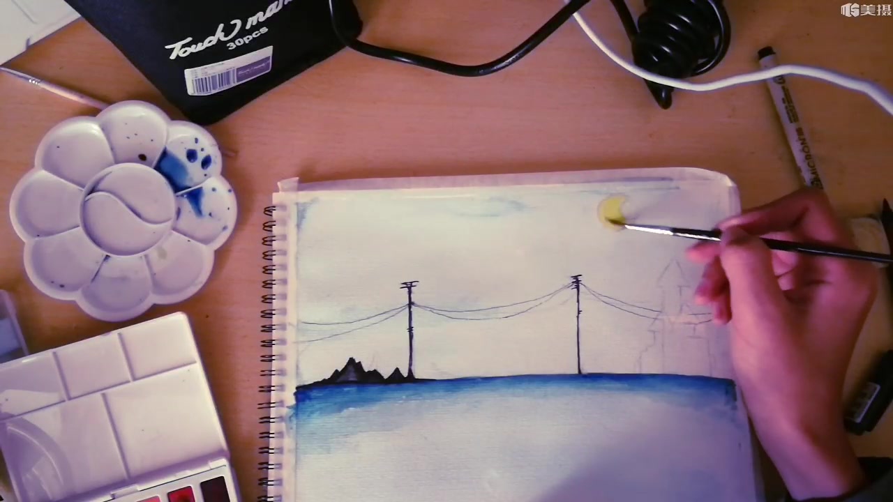 【手绘教学】保证手残党零基础也能会的水彩画!快来快来,不骗人