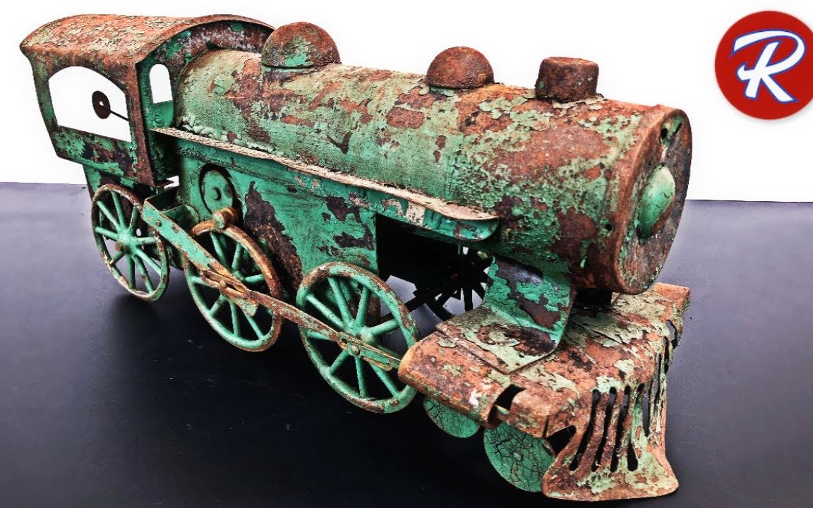 翻新1920年代斑驳破旧的火车玩具【Rescue_Restore官方】
