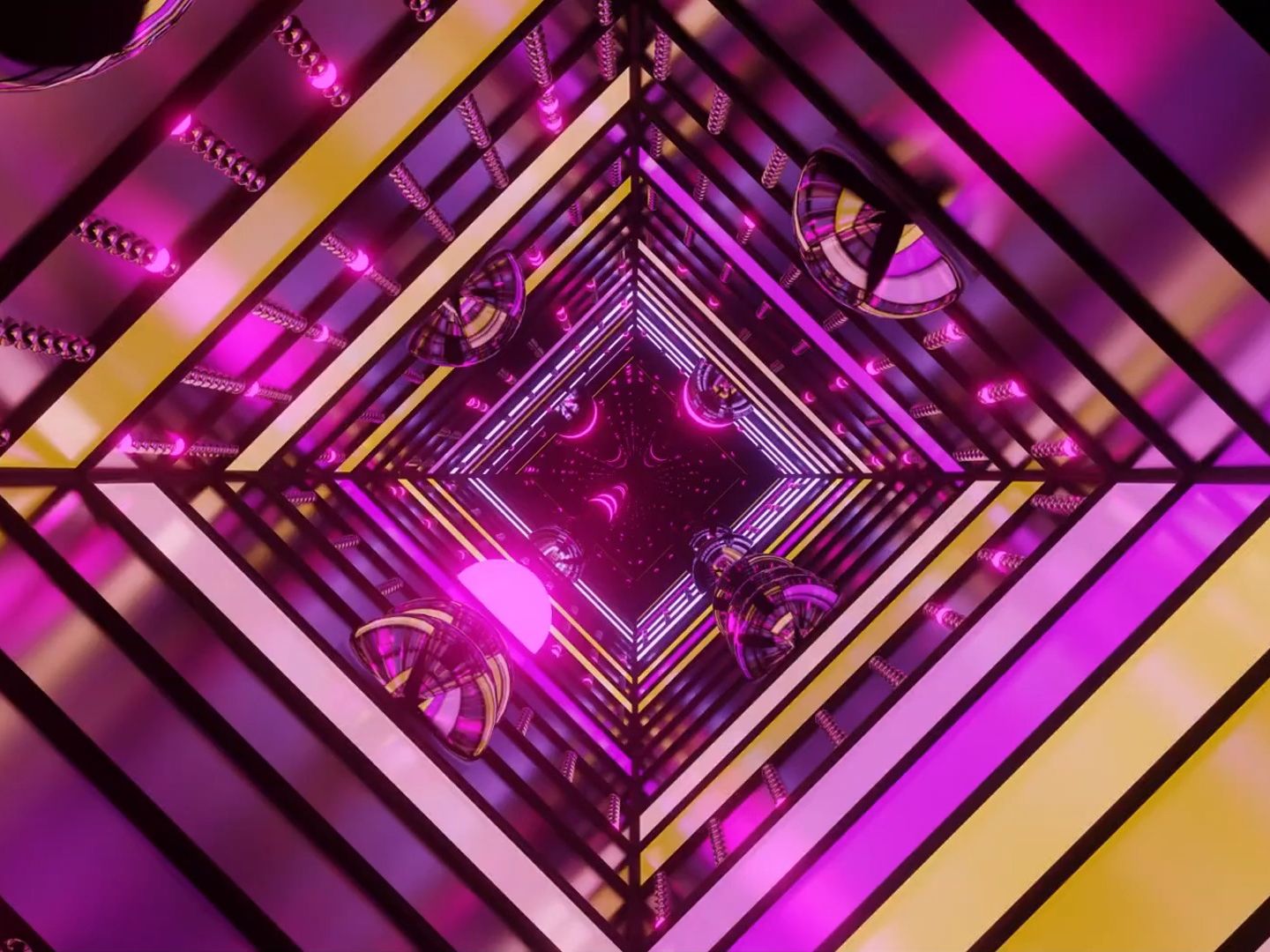 【舞台背景】30分钟的霓虹灯 粉紫菱形空间隧道 ✨ 动态舞蹈背景循环素材