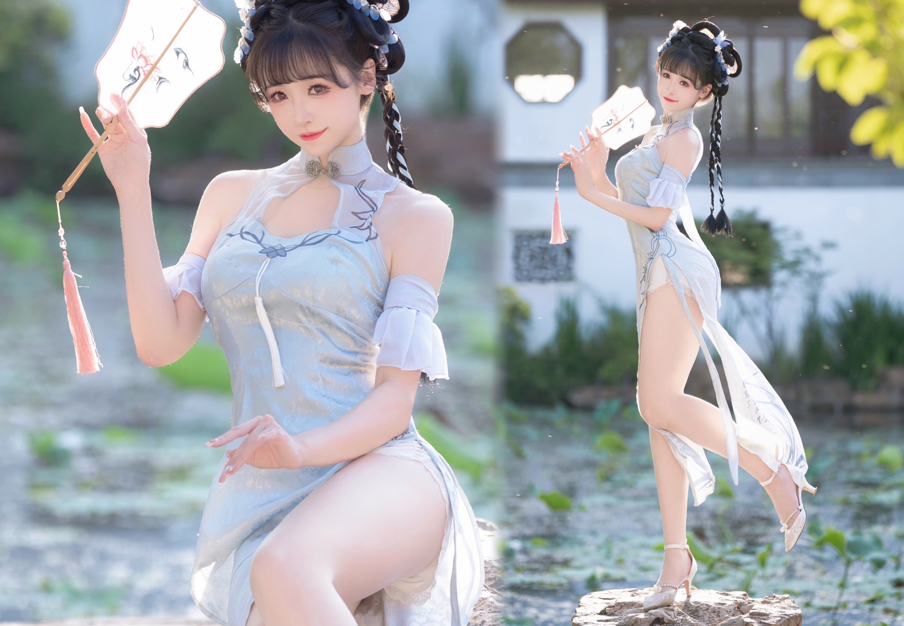 “啊…女孩柔美的身姿 真是把旗袍的细腻与软糯拿捏的死死的…”