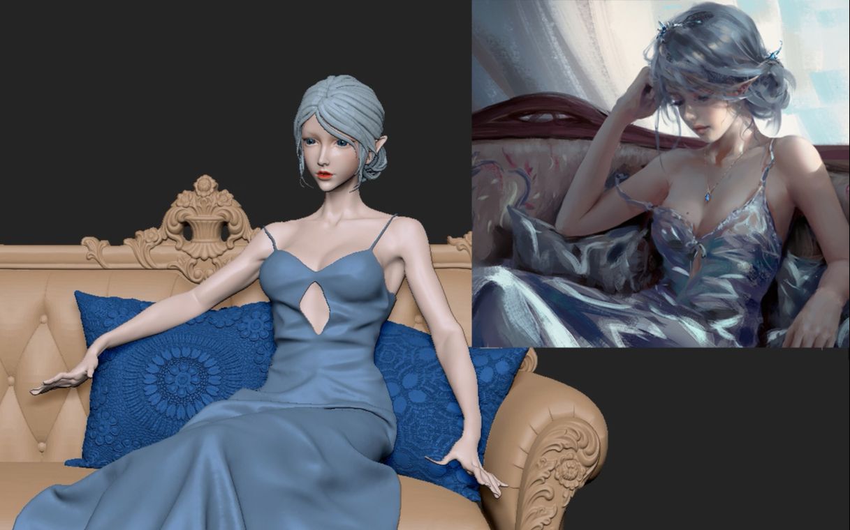 【zbrush角色雕刻】鬼刀冰公主手办制作,次世代人物写实建模哔哩哔哩bilibili