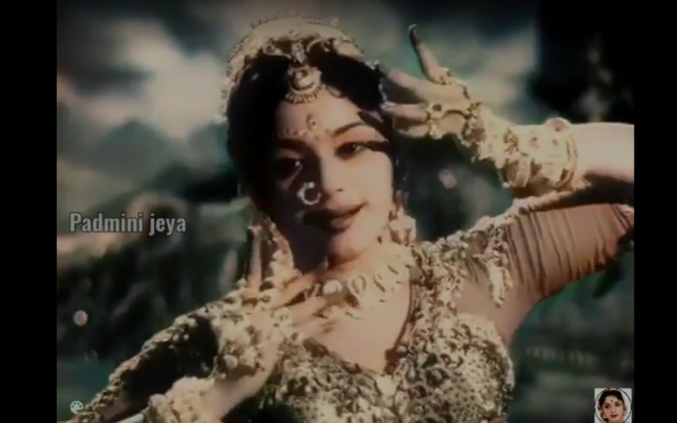 恒河女神和雪山女神斗舞取悦湿婆 (彩色)经典婆罗多舞 印度古典舞舞神padmini和妹妹Ragini共同演绎