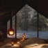 舒适的冬季氛围｜大雪中的森林小木屋｜壁炉声 风声｜8h｜环境音 白噪音