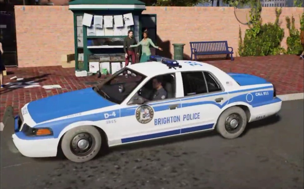 警察模拟器:巡警 驾驶CV在Brickston响应抢劫案件 (单警车巡)