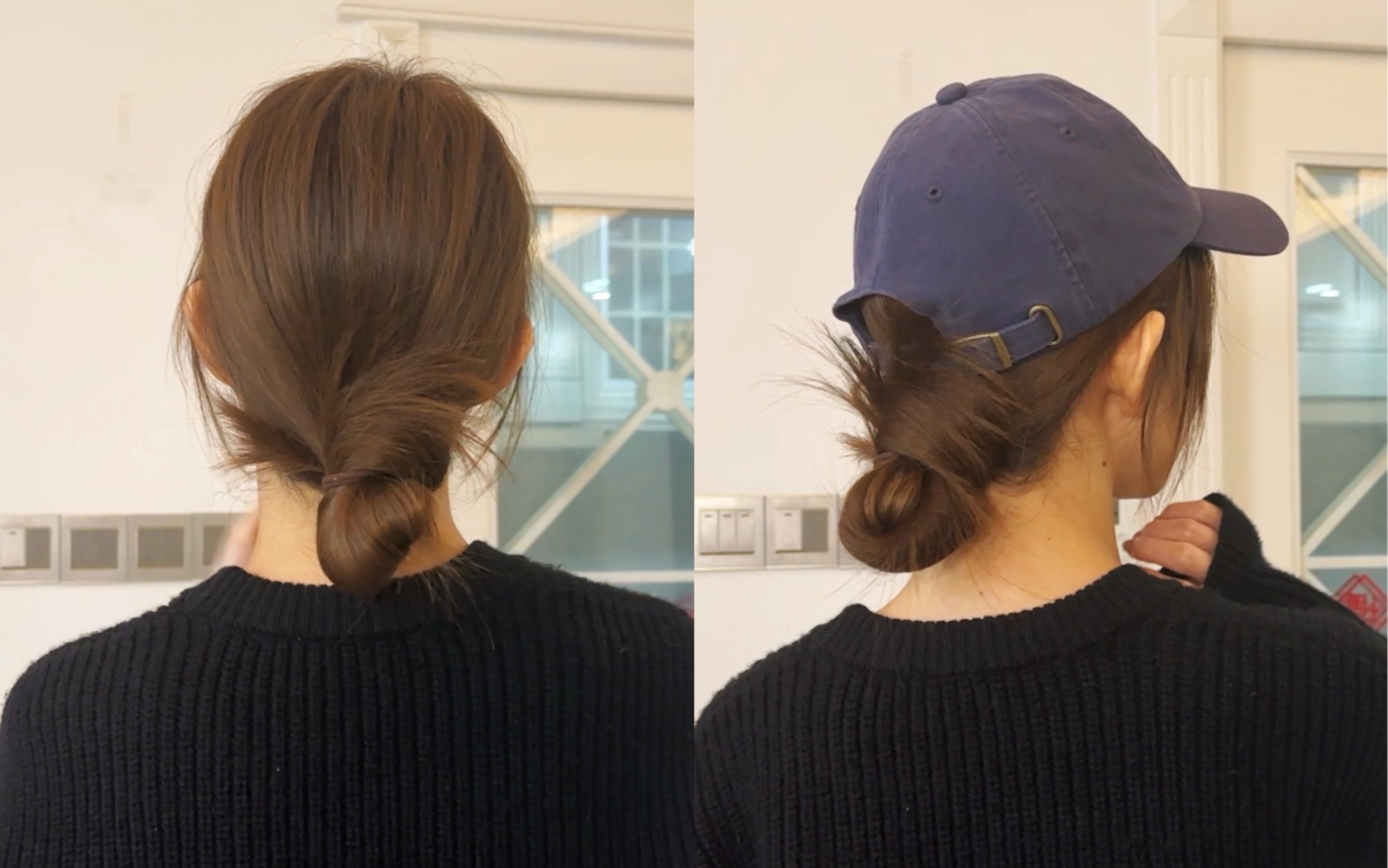 低马尾鸭舌帽超慢版本出来了，无剪辑一步步实操教程，手残党的姐妹也一起来学哦～